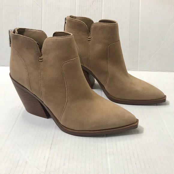 Vince Camuto Shoes - Vince Camuto Gwenola Booties Tan Suede Size 7.5 Western Pointed Toe